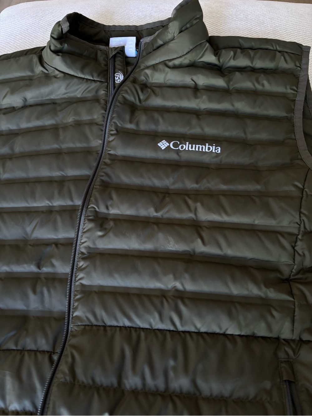 Columbia Men's Olive Green Quilted Vest with Logo